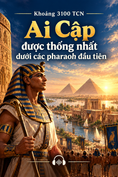 Khoảng 3100 TCN – Ai Cập được thống nhất dưới các pharaoh đầu tiên