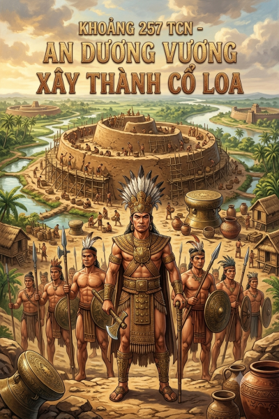 Khoảng 257 TCN – An Dương Vương xây thành Cổ Loa